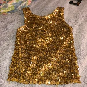 gold sequin top